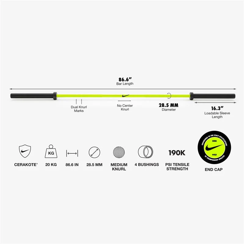 20 kg Nike Barbell and Plate Set - Image 109